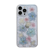 Load image into Gallery viewer, for iPhone 15 14 13 12 11 Pro Max Mini XS XR SE 7 8 6S Plus Case Real Dry Flower Glitter Clear Epoxy Cute Cover Shockproof Shell
