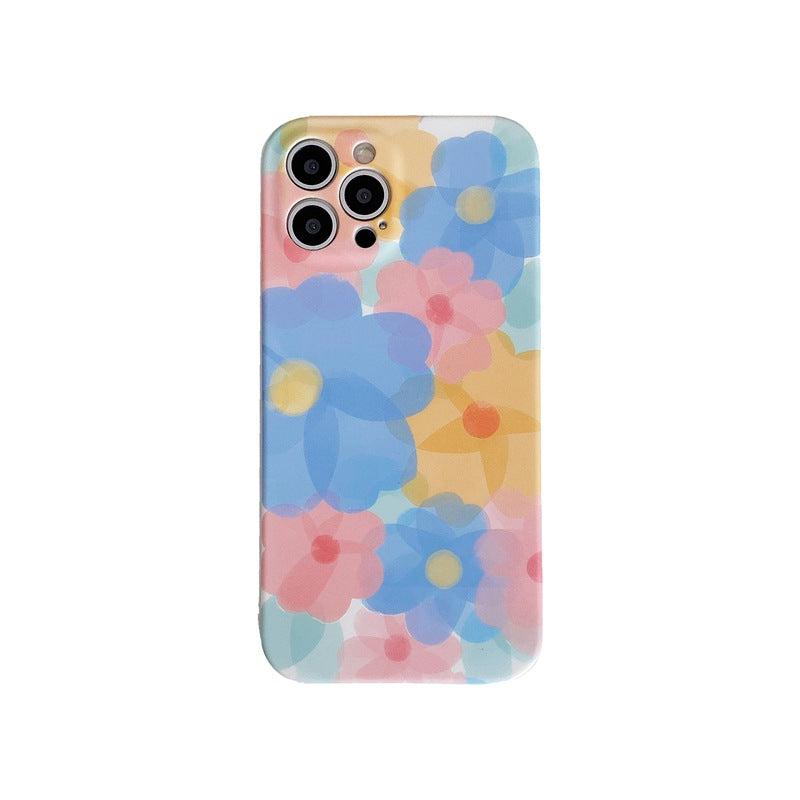 Women's Color Flower All-Inclusive Frosted Phone Case