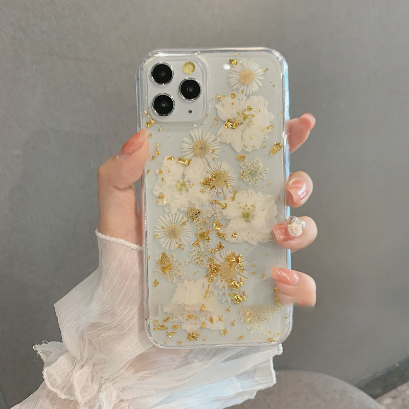 Gold Foil Tin Foil Lotus For Iphone12pro Max Mobile Phone Shell Apple 11 Soft Shell 78plus Female Xs Xr
