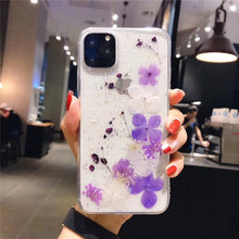 Load image into Gallery viewer, Butterfly Flower Dried Flower Phone Case Soft Shell Real Flower Epoxy Transparent
