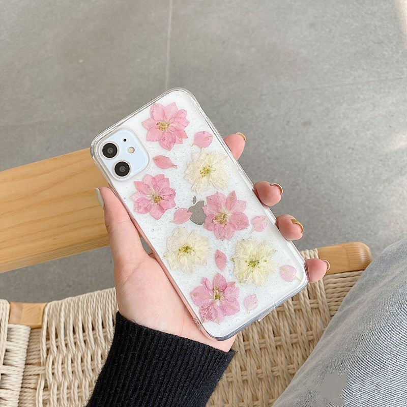Compatible with Apple , Handmade Real Flower Apple 11promax Mobile Phone Case