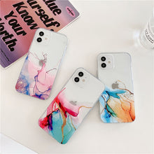 Load image into Gallery viewer, Colorful Marble Pattern Transparent Airbag Anti-fall Mobile Phone Case
