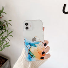 Load image into Gallery viewer, Colorful Marble Pattern Transparent Airbag Anti-fall Mobile Phone Case
