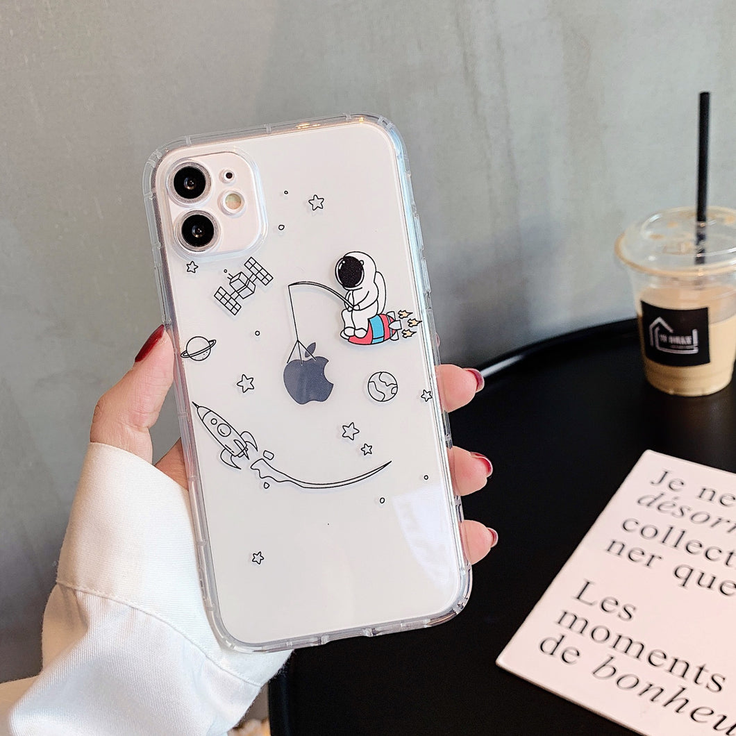 Creative Astronaut Silicone Transparent Phone Case