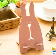 Load image into Gallery viewer, Cartoon Wooden Universal Portable Light Weight Rabbit Mobile Phone Tablet Desktop Holder Stand Lazy bracket For iPhone 7 Xiaomi
