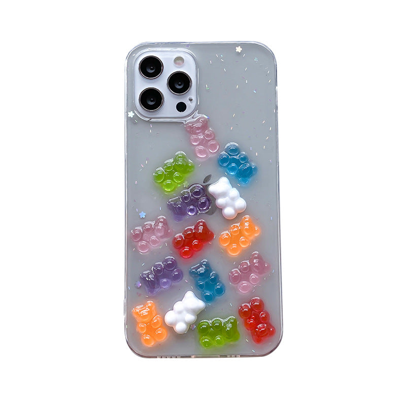 Epoxy Candy Bear Cute Phone Case For IP 12