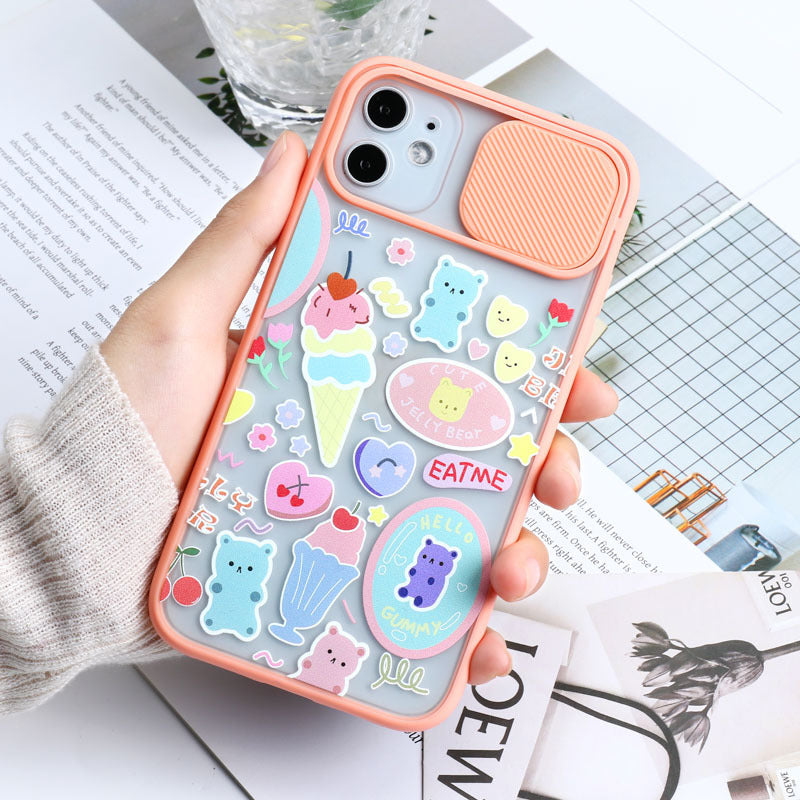Cute Silicone Painted Case Female Phone Case