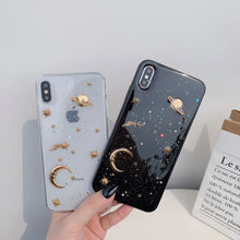 Load image into Gallery viewer, Transparent All-Inclusive Soft Shell Glitter Moon Phone Case
