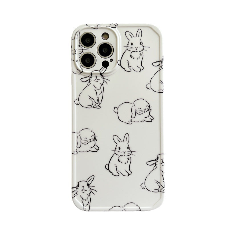 Cartoon Cute Line Rabbit Mobile Phone Shell