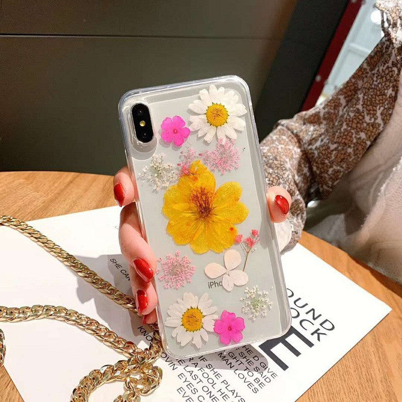 Back Cover Epoxy Preserved Flower Phone Case