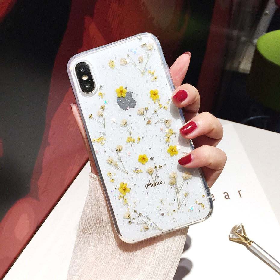Pressed Dried Mini Flower Handmade iPhone Case