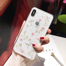 Load image into Gallery viewer, Pressed Dried Mini Flower Handmade iPhone Case
