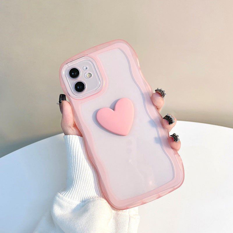 Mobile Phone Case Three-dimensional Love Wave Pattern Anti-fall Protective Cover