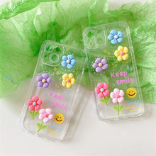 Load image into Gallery viewer, Three-dimensional Flowers Transparent Literary Mobile Phone Case
